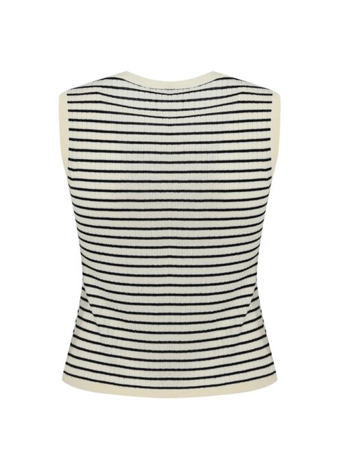 Top a righe Valeria in lana e seta Bianco/Nero MAX MARA STUDIO | 2516361141600001